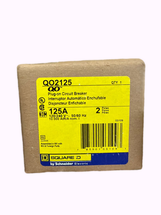 Square D - QO2125CP QO Circuit Breaker, 125-Amp, 120/240V, 2-Pole, Plug-In Mount